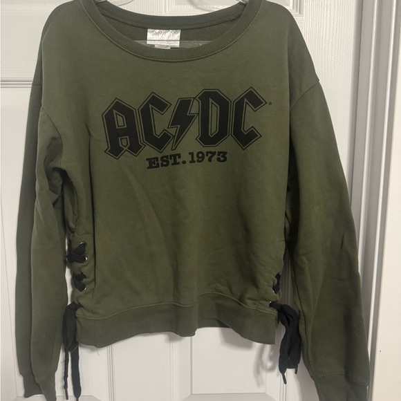 AC/DC Tops - AC/DC Olive Green Sweatshirt